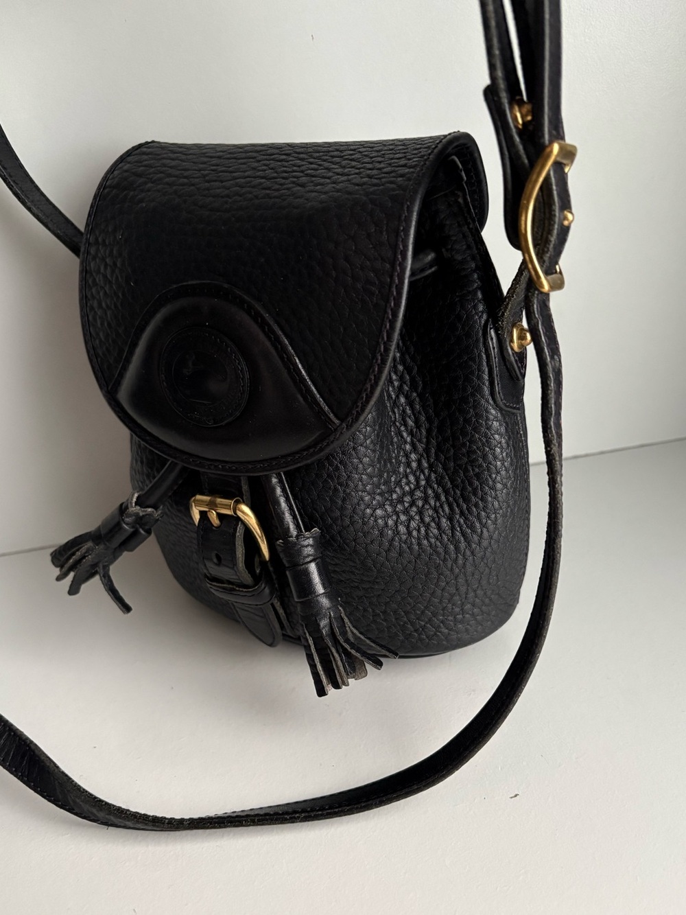 Dooney & Bourke awl Black Leather Mini Drawstring Buckle Bag - Picture 8 of 16